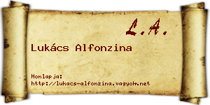 Lukács Alfonzina névjegykártya